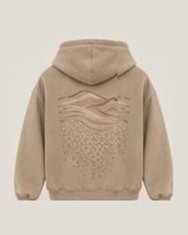 Sand hoodie, back view